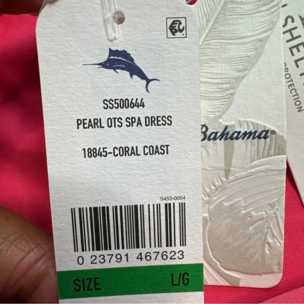 Tommy Bahama Pearl Off The Shoulder Spa Dress Womens Large Pink - Picture 13 of 15